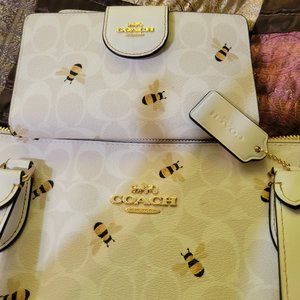 Coach bumble bee purse & wallet
